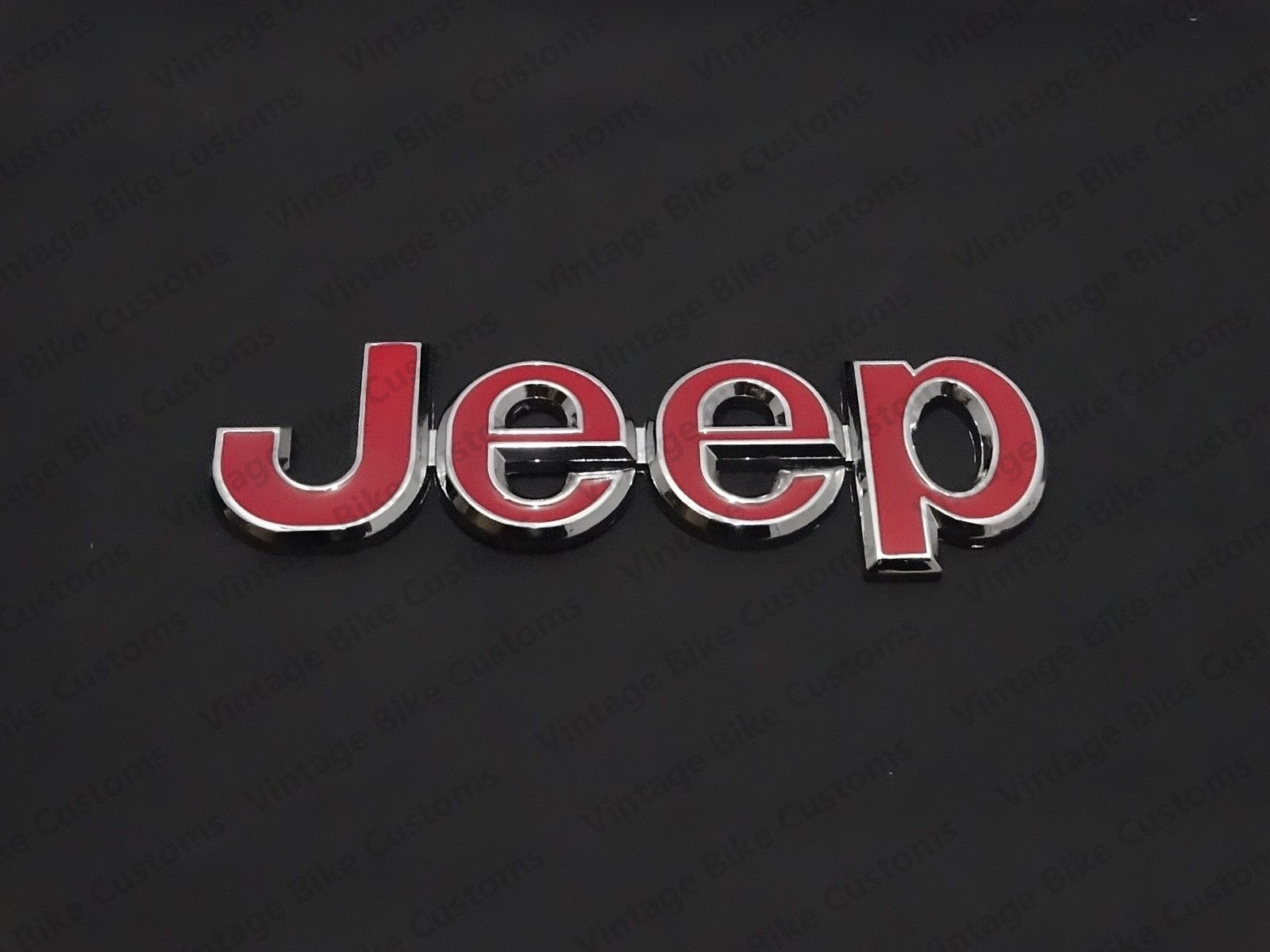 JEEP CHROME RED BADGE FRONT OR REAR EXCELLENT QUALITY | Vintage Bike ...
