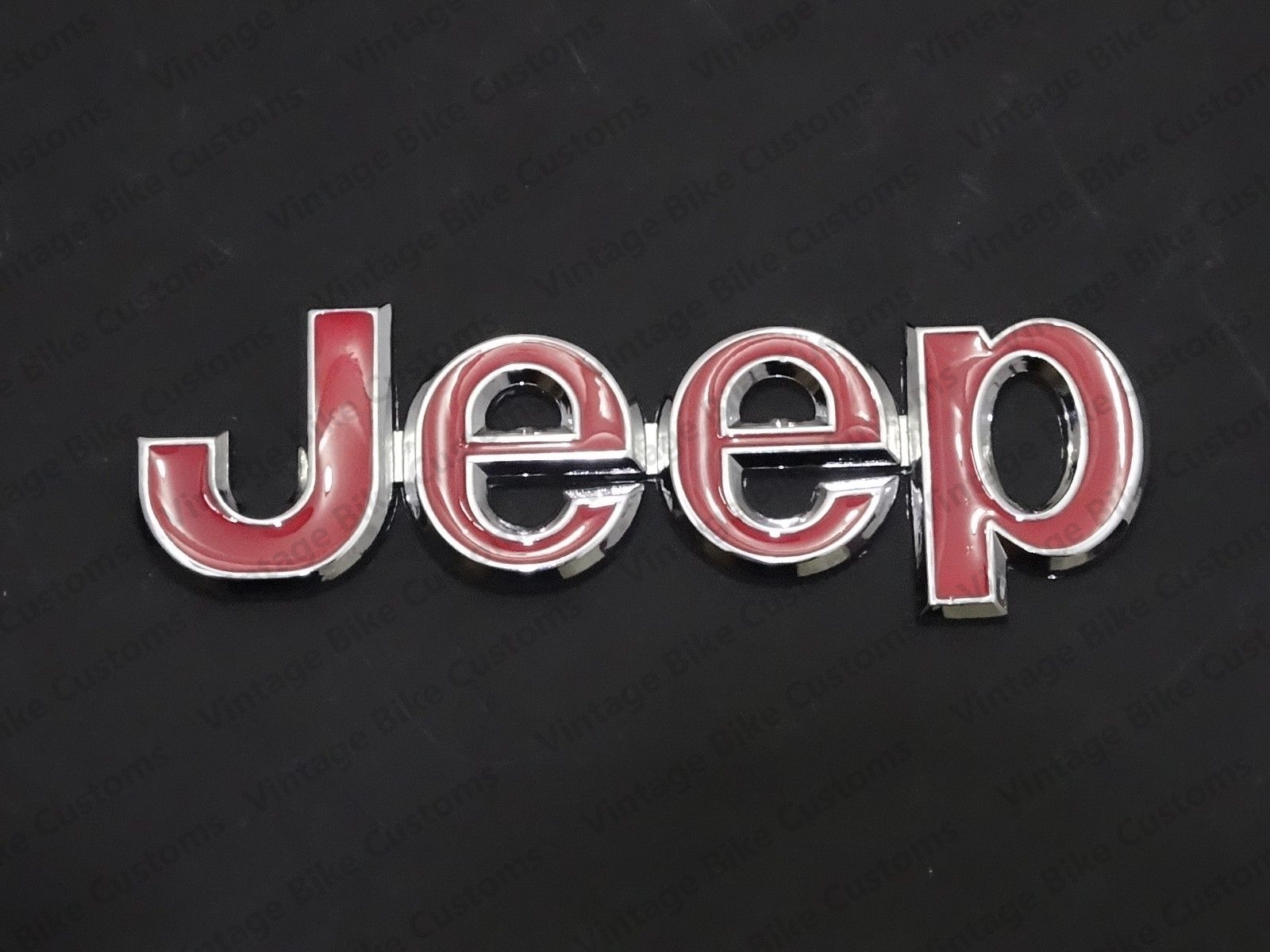 JEEP CHROME RED BADGE FRONT OR REAR EXCELLENT QUALITY | Vintage Bike ...